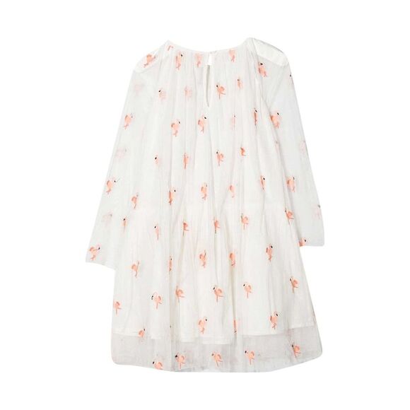 NWT Flamingo Embroidered Jersey Dress from Stella McCartney Kids.  Size 4 - Picture 1 of 6